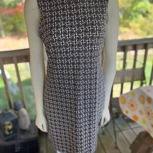 Banana Republic Black and White Patterned Mini Dress
